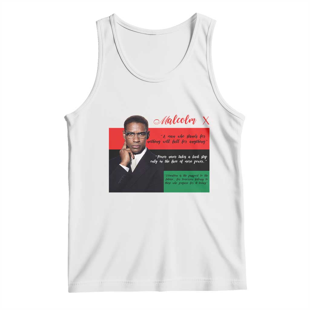 Motivational Malcolm X Quote Tank Top Black History Month Gift TS12 White Print Your Wear