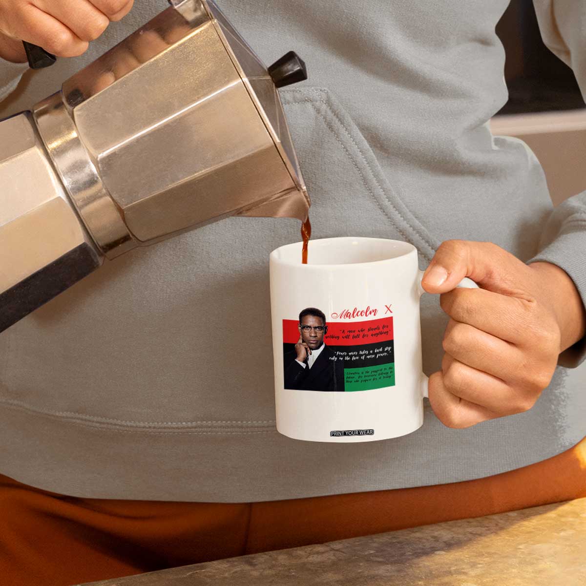 Motivational Malcolm X Quote Coffee Mug Black History Month Gift TS12 Print Your Wear