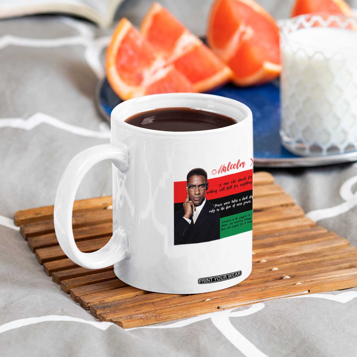 Motivational Malcolm X Quote Coffee Mug Black History Month Gift TS12 Print Your Wear