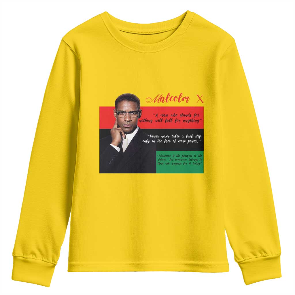 Motivational Malcolm X Quote Youth Sweatshirt Black History Month Gift TS12 Daisy Print Your Wear