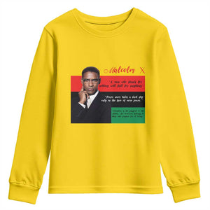 Motivational Malcolm X Quote Youth Sweatshirt Black History Month Gift TS12 Daisy Print Your Wear