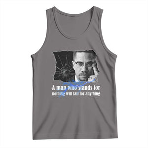 Malcolm X Quote Tank Top A Man Who Stands For Nothing Will Fall TS12 Deep Heather Print Your Wear