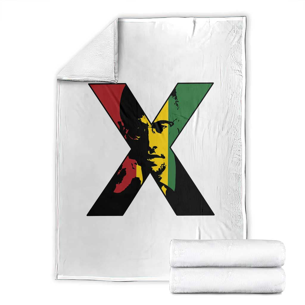Malcolm X Throw Blanket African American Heritage Gift TS12 White Print Your Wear