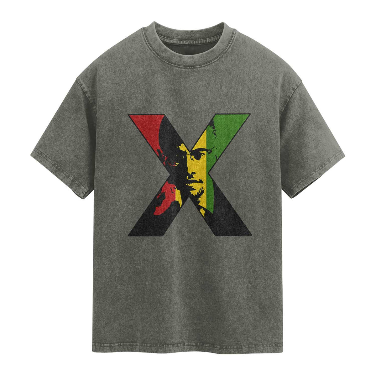 Malcolm X Washed Cotton T-Shirt African American Heritage Gift