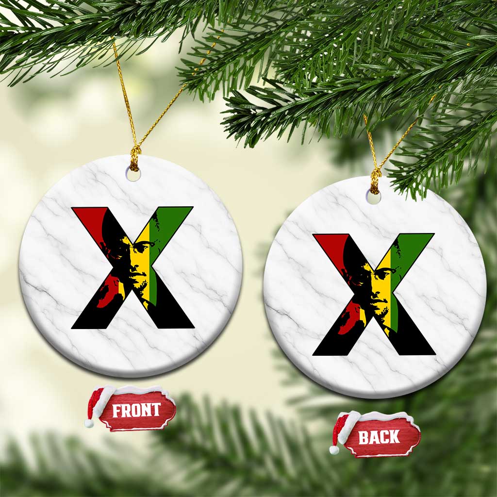 Malcolm X Ceramic Ornament African American Heritage Gift TS12 1pc White Marble Print Your Wear