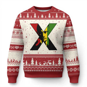 Malcolm X Ugly Christmas Sweater African American Heritage Gift TS12 Beige Red Print Your Wear