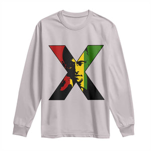Malcolm X Long Sleeve Shirt African American Heritage Gift TS12 Ice Gray Print Your Wear