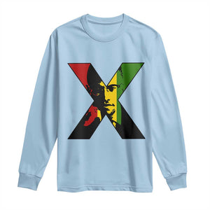 Malcolm X Long Sleeve Shirt African American Heritage Gift TS12 Light Blue Print Your Wear