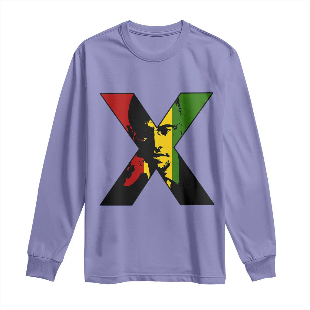 Malcolm X Long Sleeve Shirt African American Heritage Gift TS12 Violet Print Your Wear
