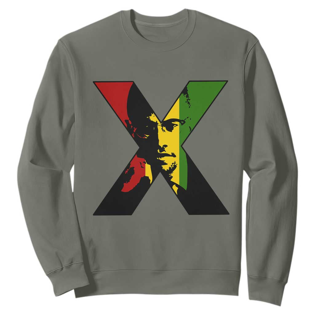 Malcolm X Sweatshirt African American Heritage Gift TS12 Military Green Print Your Wear