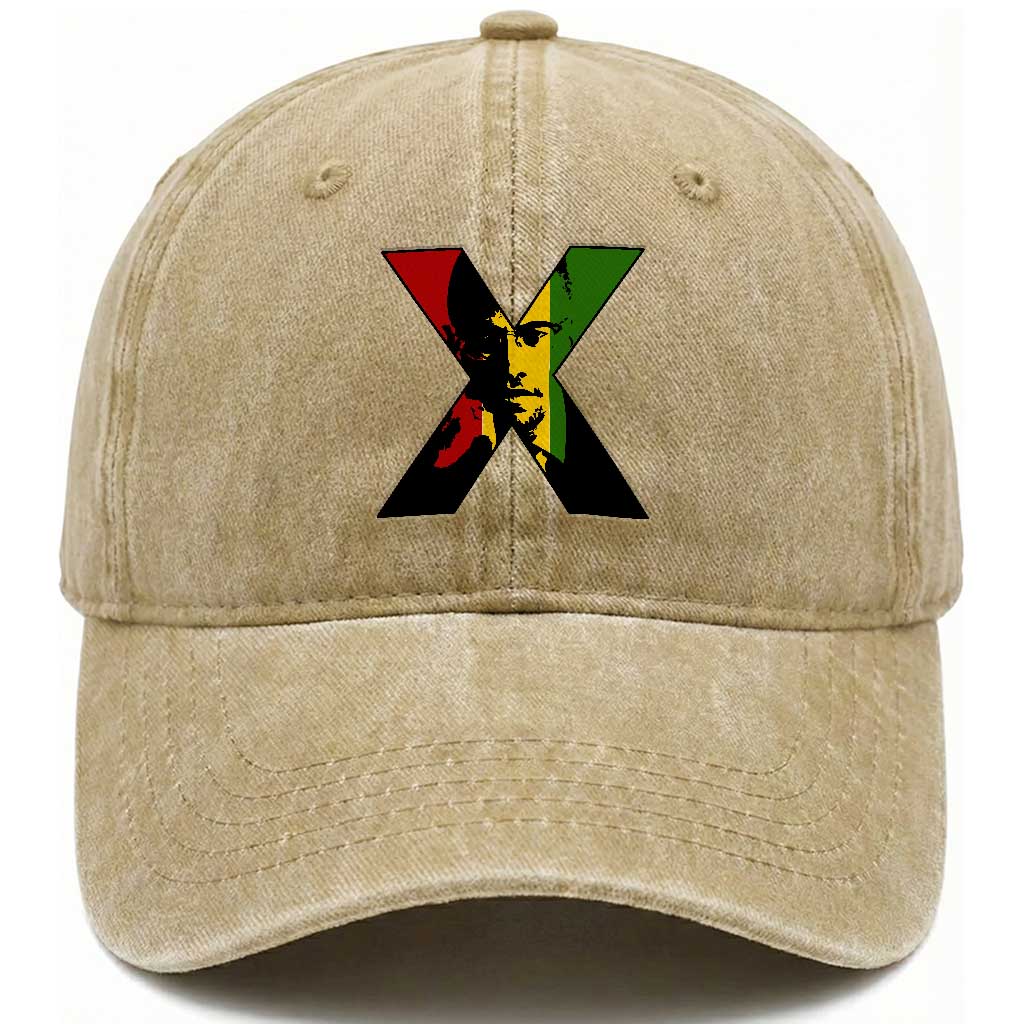 Malcolm X Washed Cotton Baseball Cap African American Heritage Gift TS12 Print Your Wear
