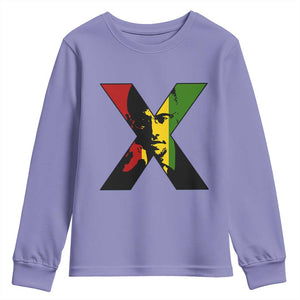 Malcolm X Youth Sweatshirt African American Heritage Gift TS12 Violet Print Your Wear