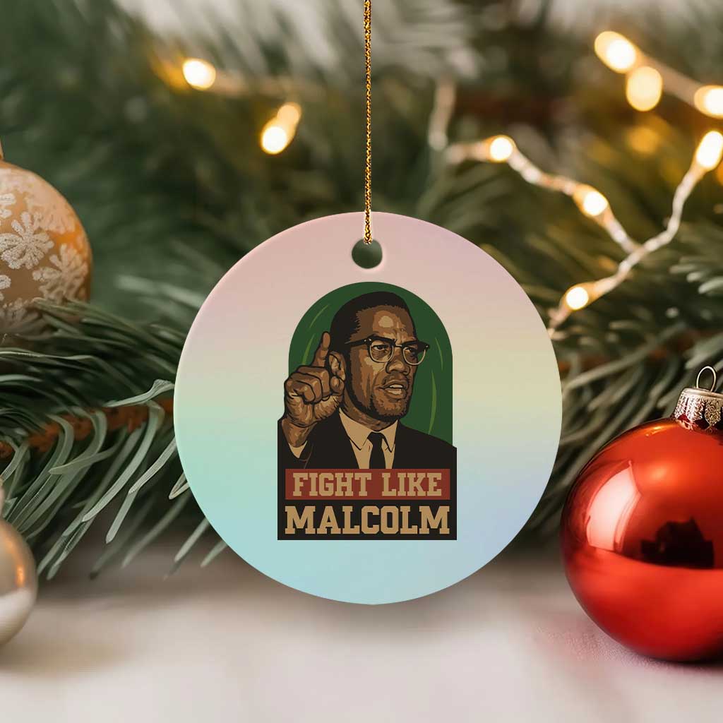 Fight Like Malcolm X Ceramic Ornament Black History Month Inspirational Gift TS12 1pc Pastel Print Your Wear