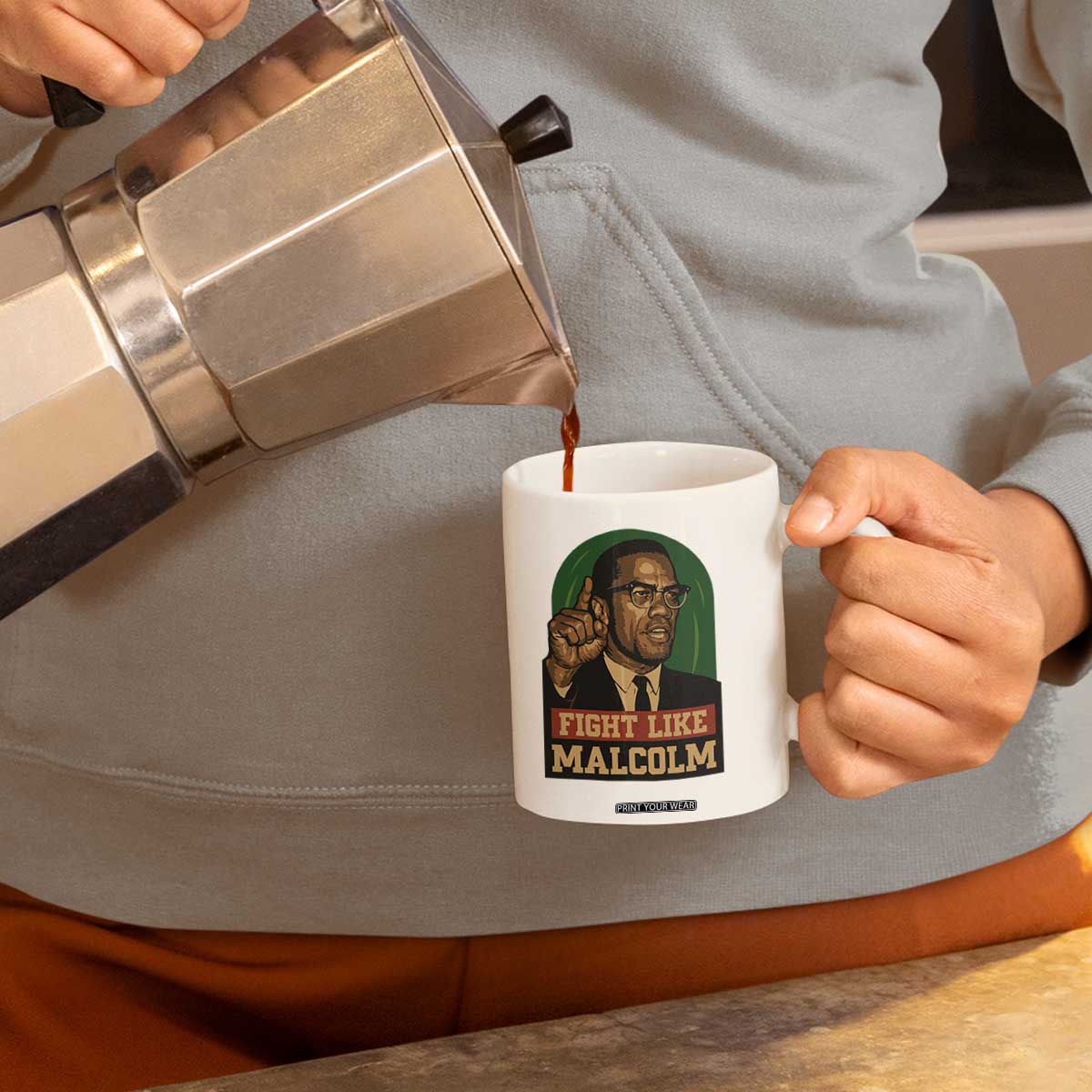 Fight Like Malcolm X Coffee Mug Black History Month Inspirational Gift TS12 Print Your Wear