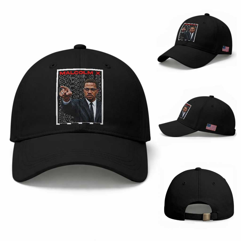Malcolm X Legend Baseball Cap African American Activist Legacy TS12 Baseball Cap Universal Fit Black Print Your Wear