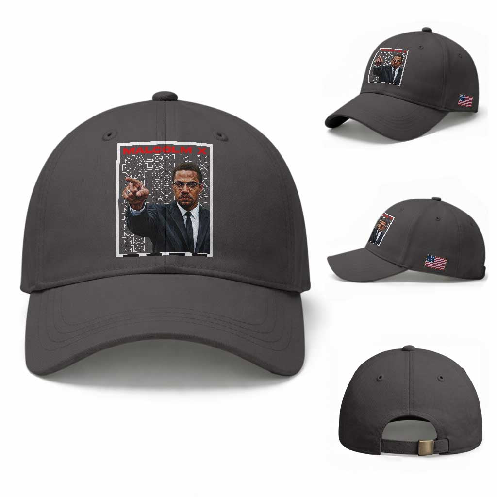 Malcolm X Legend Baseball Cap African American Activist Legacy TS12 Baseball Cap Universal Fit Dark Gray Print Your Wear