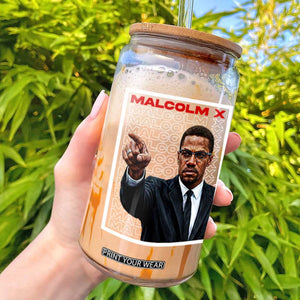 Malcolm X Legend Glass Can African American Activist Legacy TS12 Black Print Your Wear