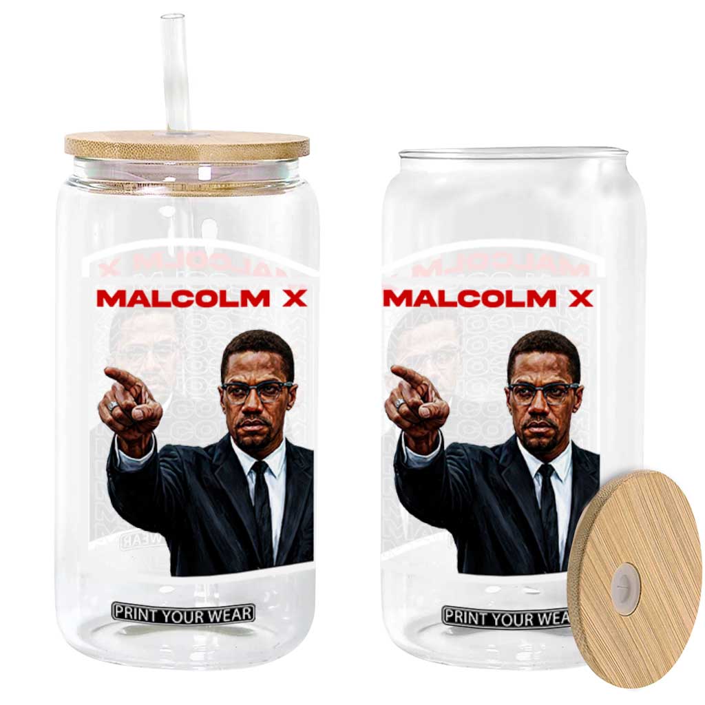 Malcolm X Legend Glass Can African American Activist Legacy TS12 Print Your Wear
