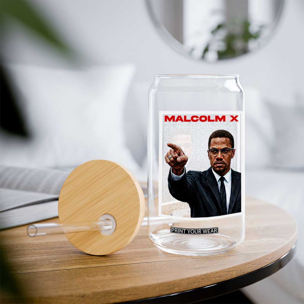 Malcolm X Legend Glass Can African American Activist Legacy TS12 Print Your Wear