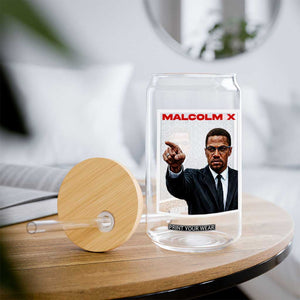 Malcolm X Legend Glass Can African American Activist Legacy TS12 Print Your Wear