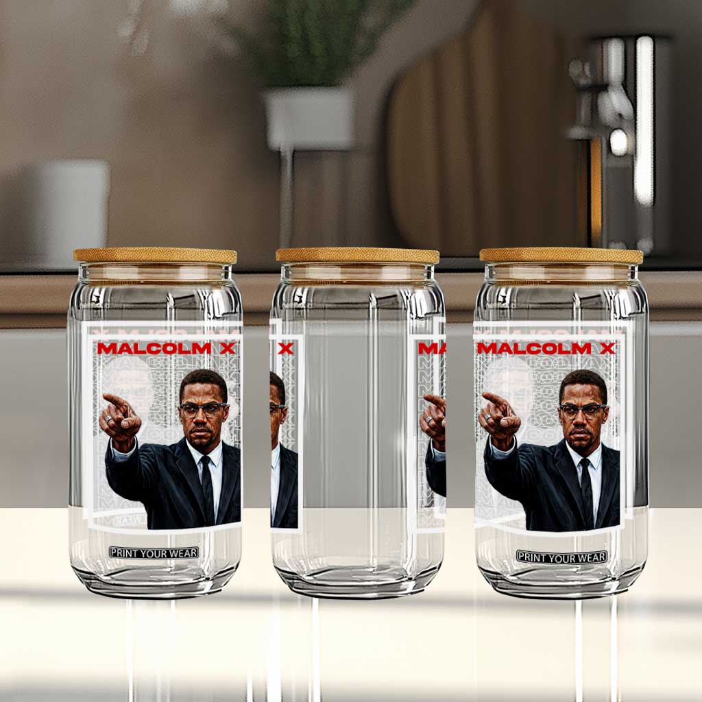 Malcolm X Legend Glass Can African American Activist Legacy TS12 Print Your Wear