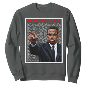 Malcolm X Legend Sweatshirt African American Activist Legacy TS12 Dark Heather Print Your Wear