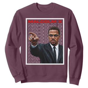 Malcolm X Legend Sweatshirt African American Activist Legacy TS12 Maroon Print Your Wear