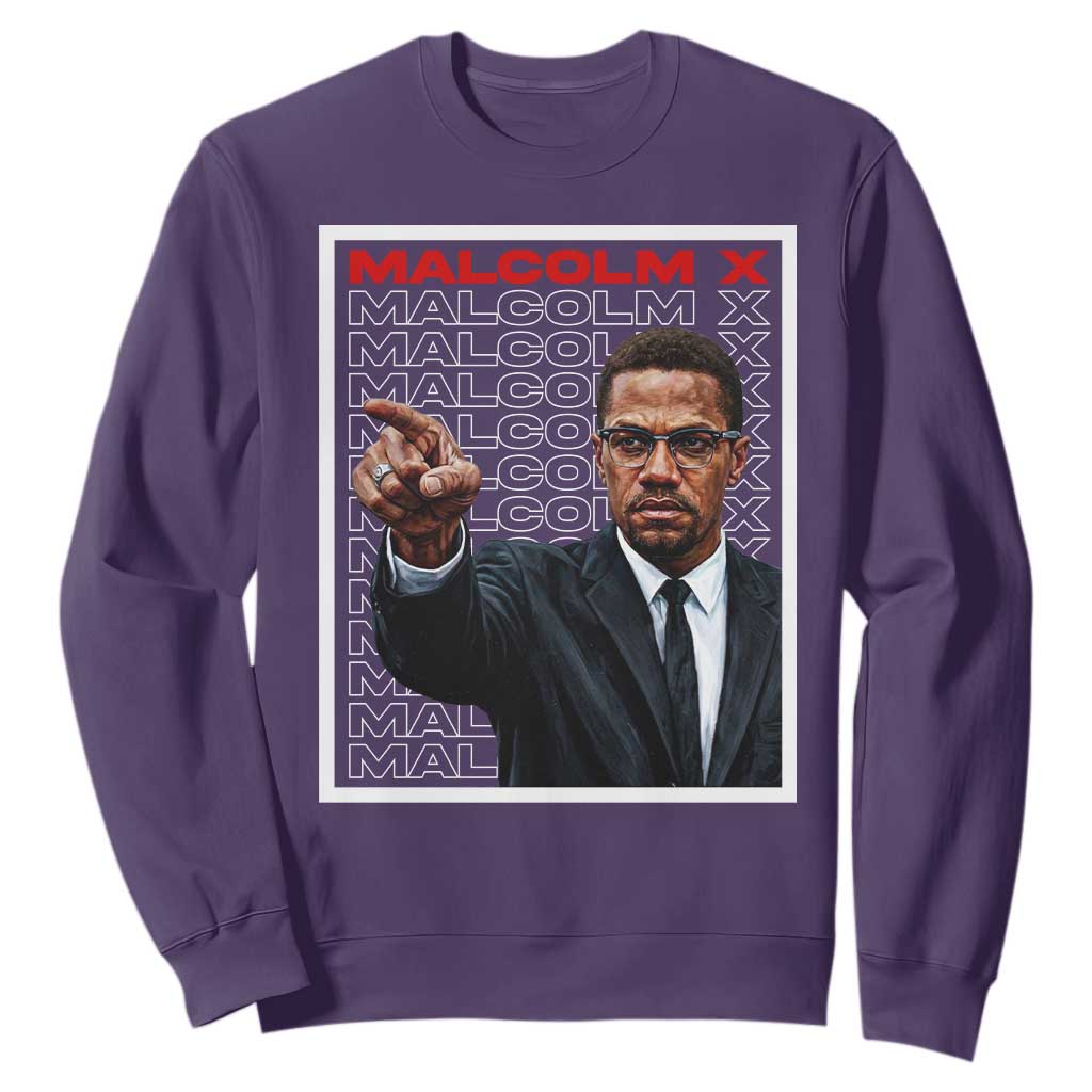 Malcolm X Legend Sweatshirt African American Activist Legacy TS12 Purple Print Your Wear
