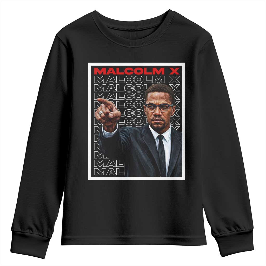 Malcolm X Legend Youth Sweatshirt African American Activist Legacy TS12 Black Print Your Wear