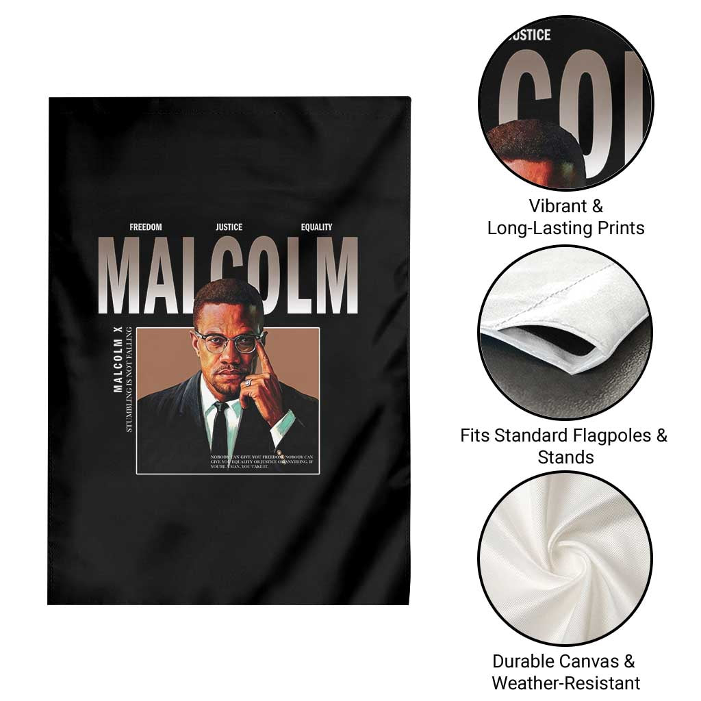 Black History Hero Malcolm X Garden Flag Stumbling Is Not Falling TS12 Print Your Wear