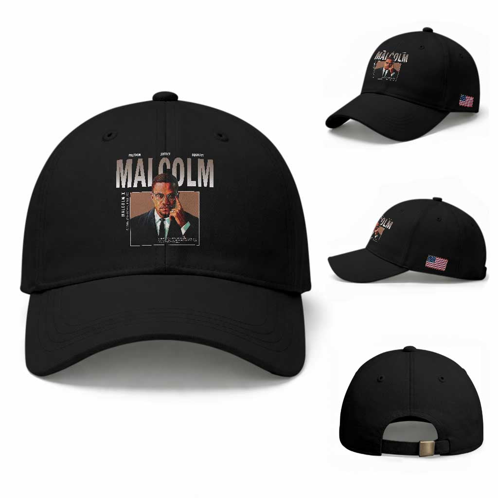 Black History Hero Malcolm X Baseball Cap Stumbling Is Not Falling TS12 Baseball Cap Universal Fit Black Print Your Wear