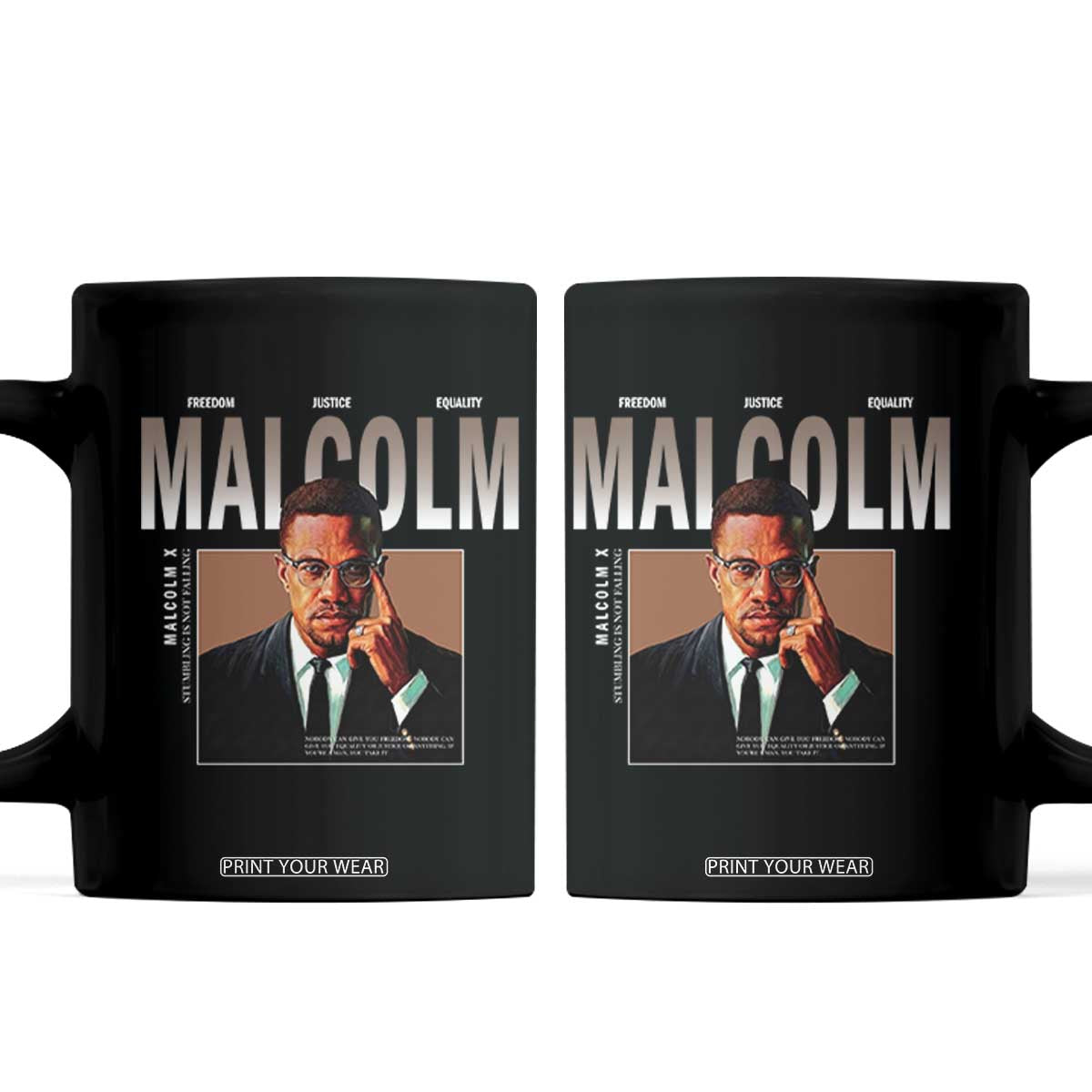 Black History Hero Malcolm X Coffee Mug Stumbling Is Not Falling TS12 Black Print Your Wear