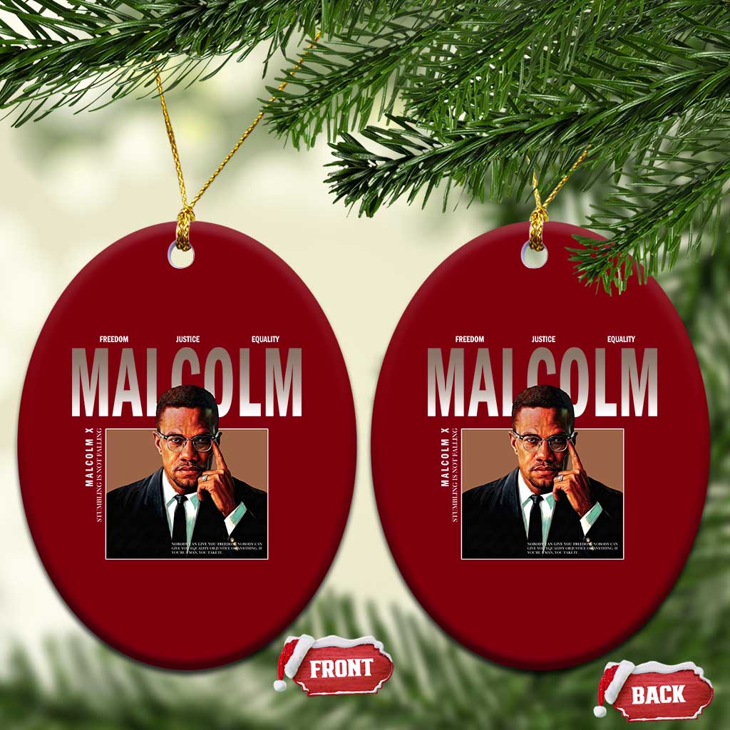 Black History Hero Malcolm X Ceramic Ornament Stumbling Is Not Falling TS12 Print Your Wear