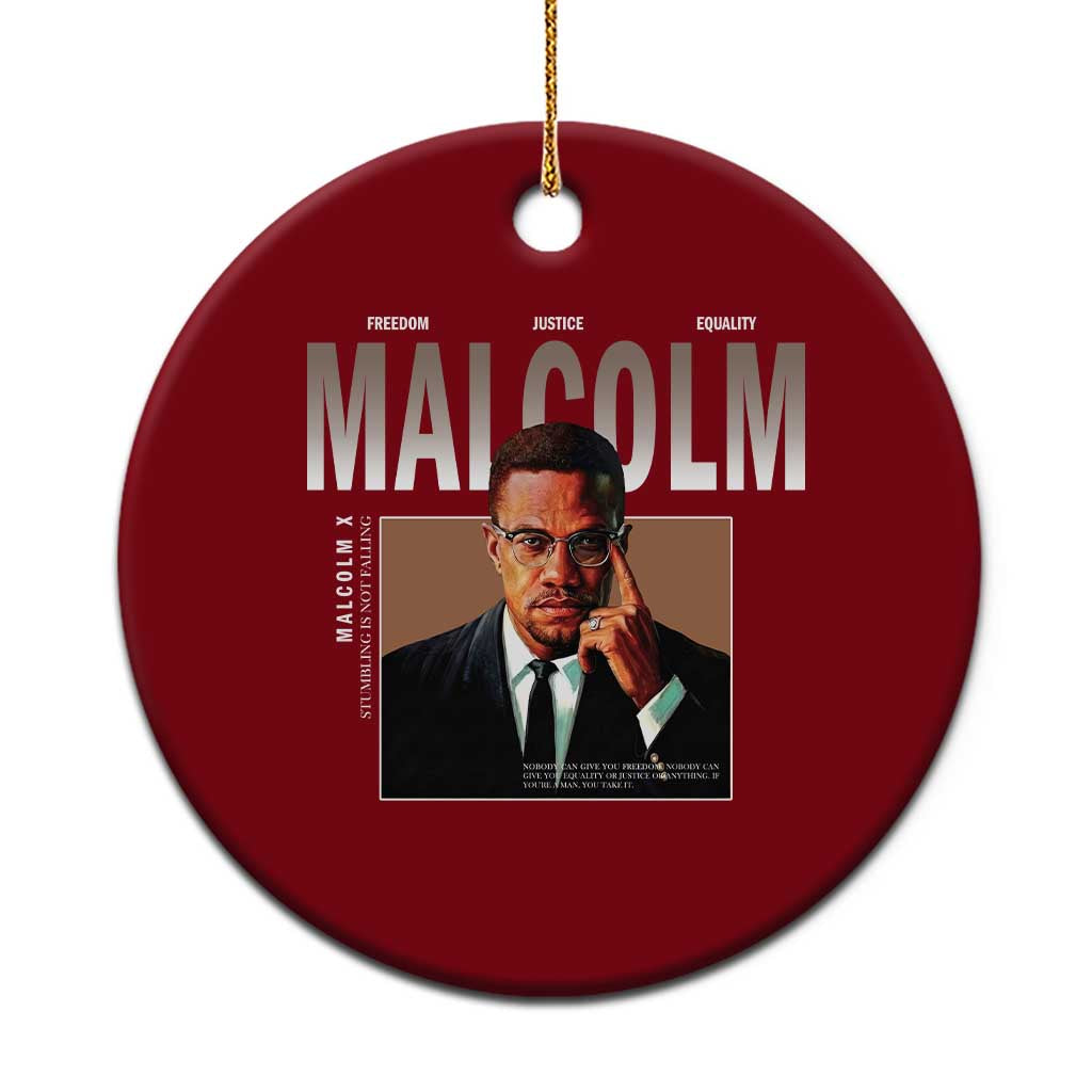 Black History Hero Malcolm X Ceramic Ornament Stumbling Is Not Falling TS12 1pc Red Print Your Wear