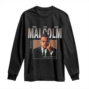 Black History Hero Malcolm X Long Sleeve Shirt Stumbling Is Not Falling TS12 Black Print Your Wear