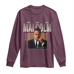 Black History Hero Malcolm X Long Sleeve Shirt Stumbling Is Not Falling TS12 Maroon Print Your Wear
