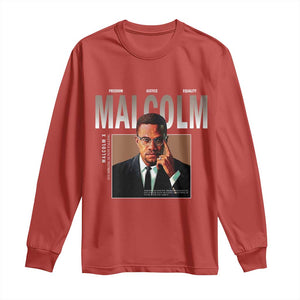 Black History Hero Malcolm X Long Sleeve Shirt Stumbling Is Not Falling TS12 Red Print Your Wear
