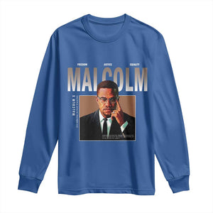 Black History Hero Malcolm X Long Sleeve Shirt Stumbling Is Not Falling TS12 Royal Blue Print Your Wear