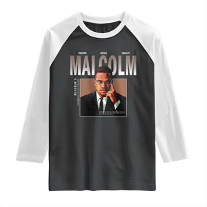 Black History Hero Malcolm X Raglan Shirt Stumbling Is Not Falling TS12 Black White Print Your Wear