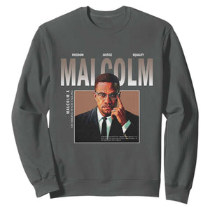 Black History Hero Malcolm X Sweatshirt Stumbling Is Not Falling TS12 Dark Heather Print Your Wear