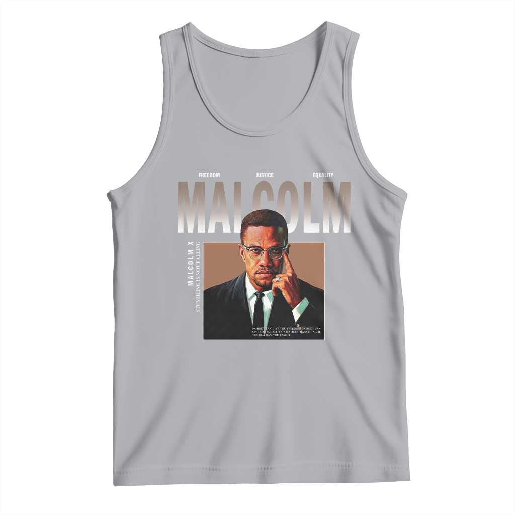 Black History Hero Malcolm X Tank Top Stumbling Is Not Falling TS12 Athletic Heather Print Your Wear