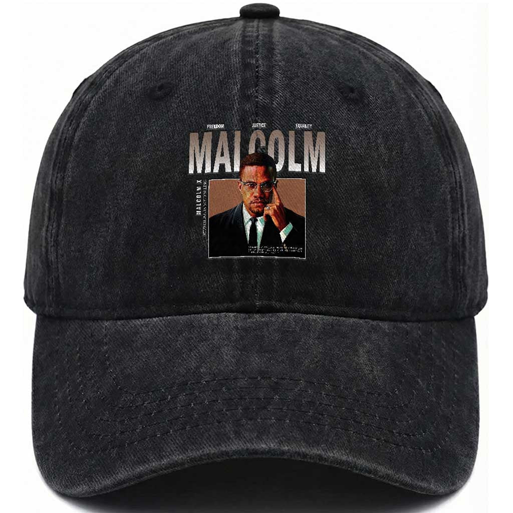 Black History Hero Malcolm X Washed Cotton Baseball Cap Stumbling Is Not Falling TS12 Print Your Wear