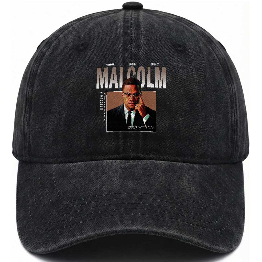 Black History Hero Malcolm X Washed Cotton Baseball Cap Stumbling Is Not Falling TS12 Print Your Wear