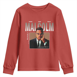 Black History Hero Malcolm X Youth Sweatshirt Stumbling Is Not Falling TS12 Red Print Your Wear