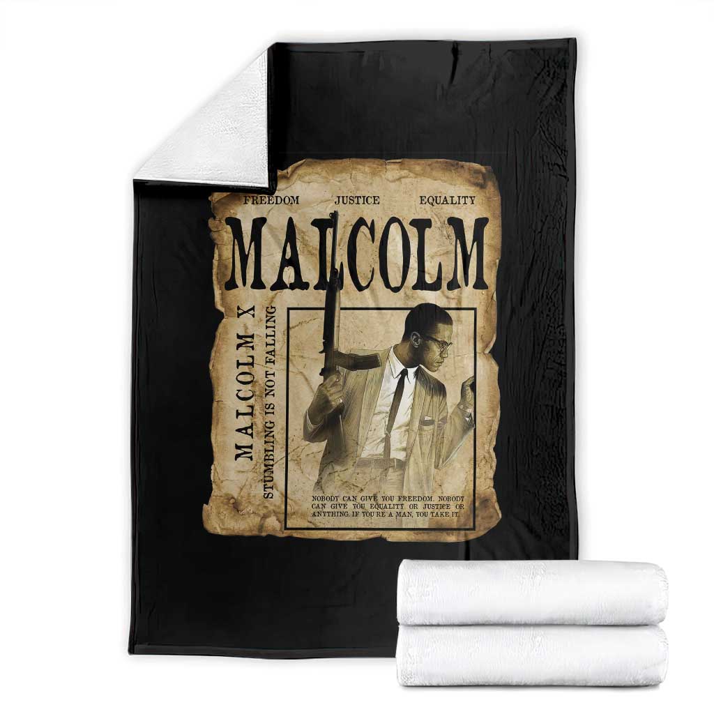 Malcolm X Historical Newspaper Throw Blanket Stumbling Is Not Falling Black History TS12 Black Print Your Wear