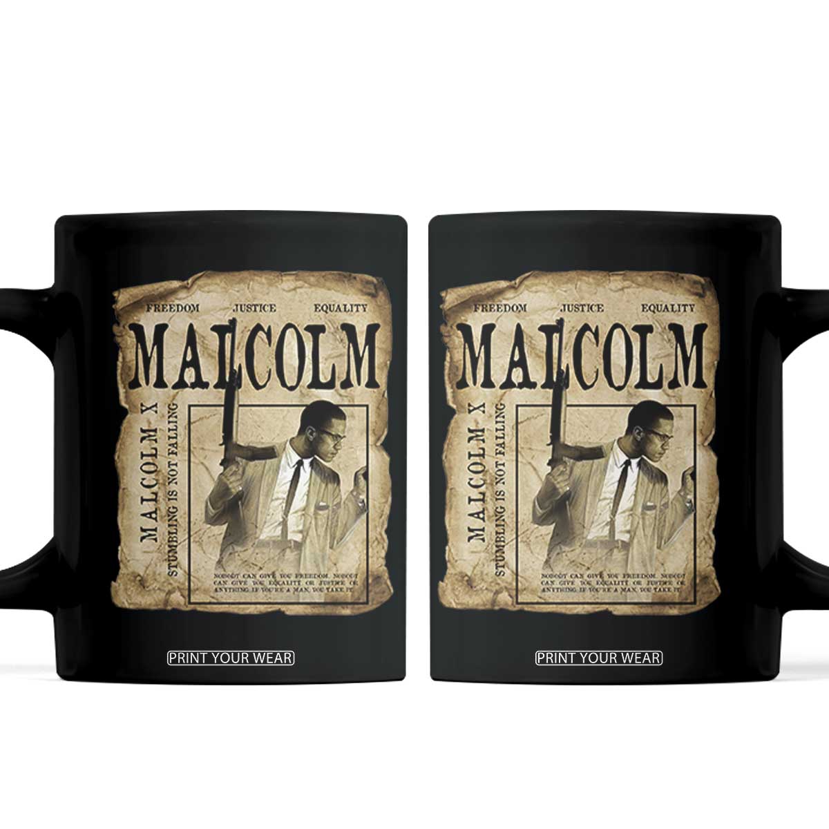 Malcolm X Historical Newspaper Coffee Mug Stumbling Is Not Falling Black History TS12 Black Print Your Wear