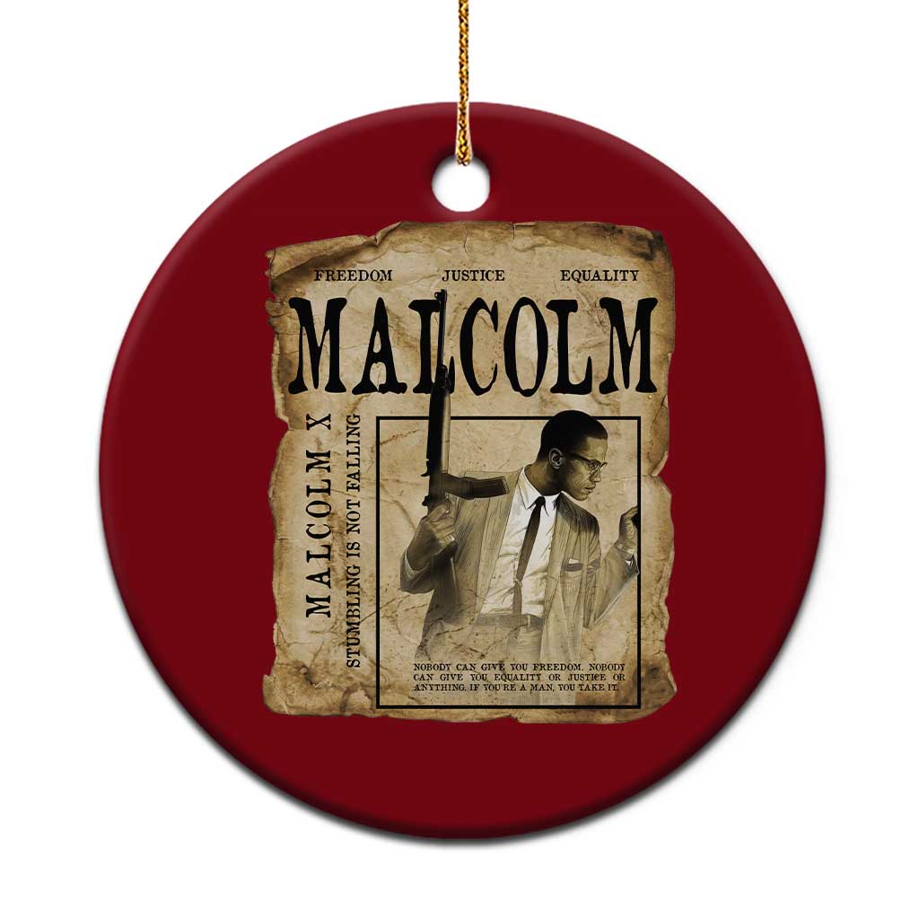 Malcolm X Historical Newspaper Ceramic Ornament Stumbling Is Not Falling Black History TS12 1pc Red Print Your Wear
