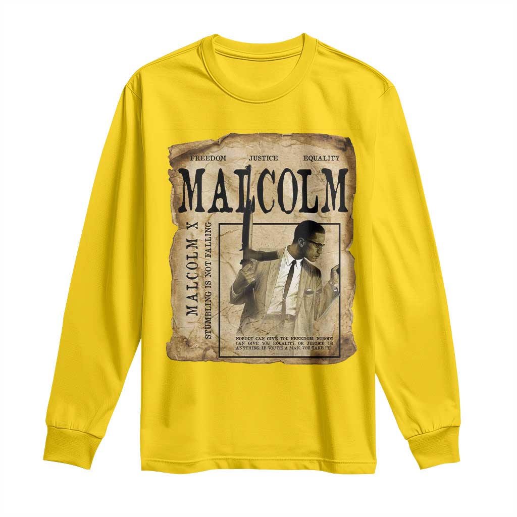 Malcolm X Historical Newspaper Long Sleeve Shirt Stumbling Is Not Falling Black History TS12 Daisy Print Your Wear
