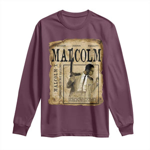 Malcolm X Historical Newspaper Long Sleeve Shirt Stumbling Is Not Falling Black History TS12 Maroon Print Your Wear