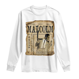 Malcolm X Historical Newspaper Long Sleeve Shirt Stumbling Is Not Falling Black History TS12 White Print Your Wear